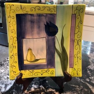 Gorgeous Elizabeth Munro Montage tulip & pear plate